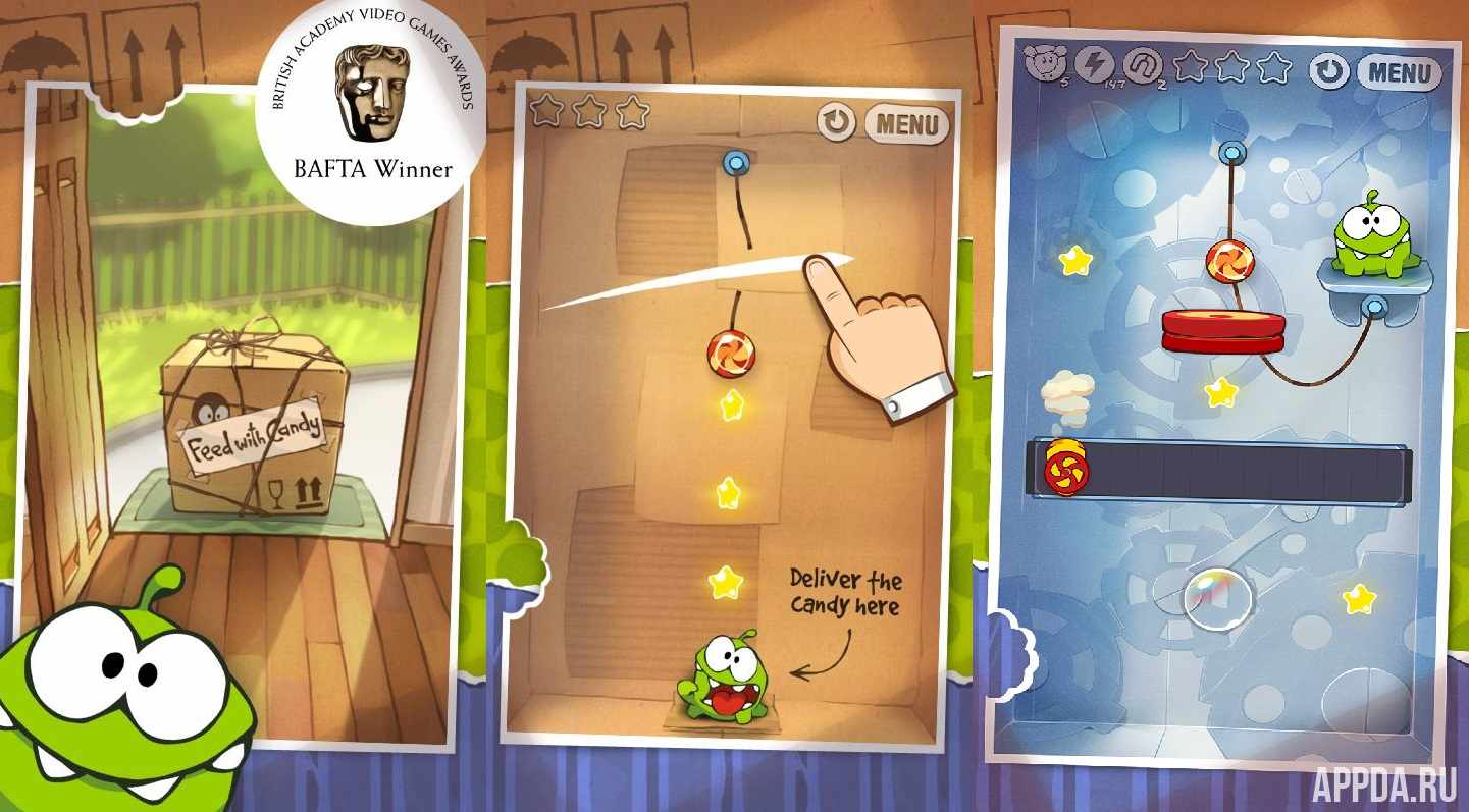 Прохождение cut the rope на все звезды